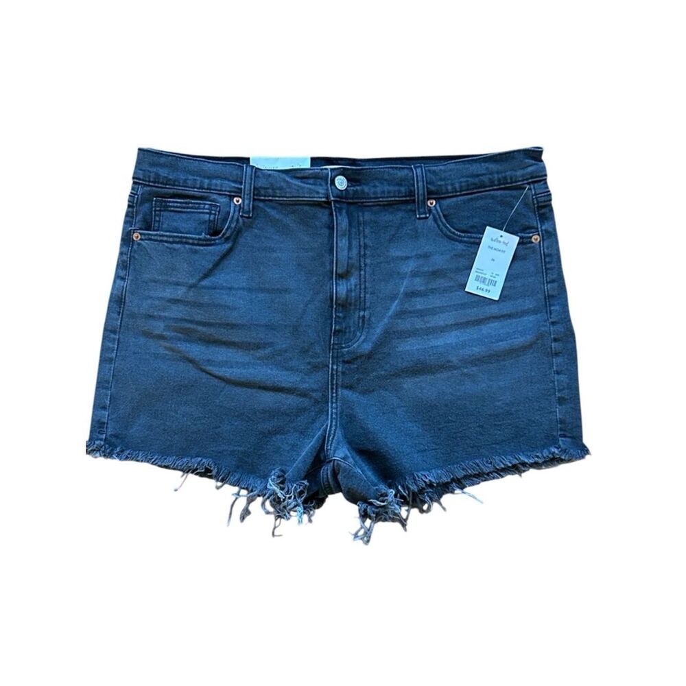 NEW Willow & Root Black The Mom Fit Jean Shorts
